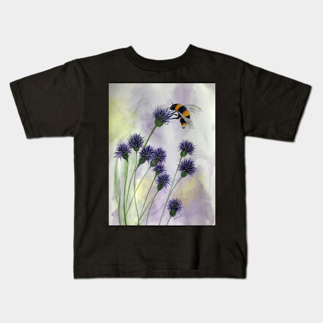 Thistles and the Bee Kids T-Shirt by Juliejart